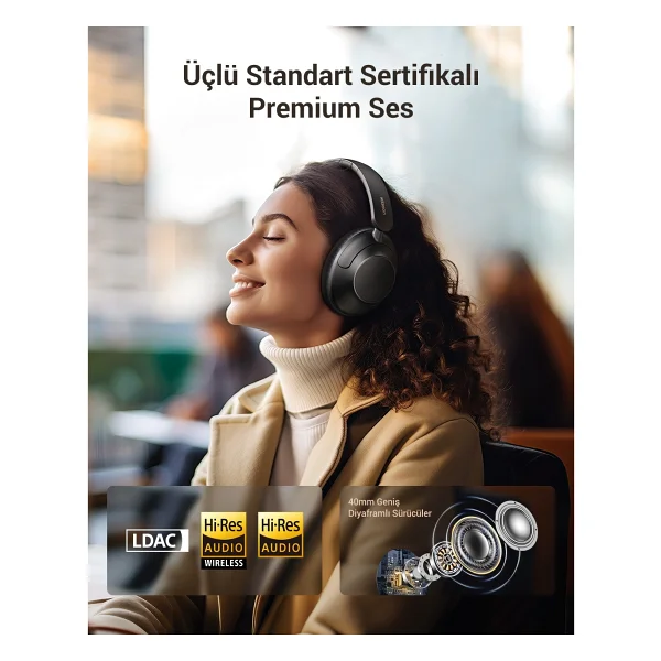 Ugreen Hitune Max 5 ANC Kulak Üstü Bluetooth Kulaklık - Görsel 7