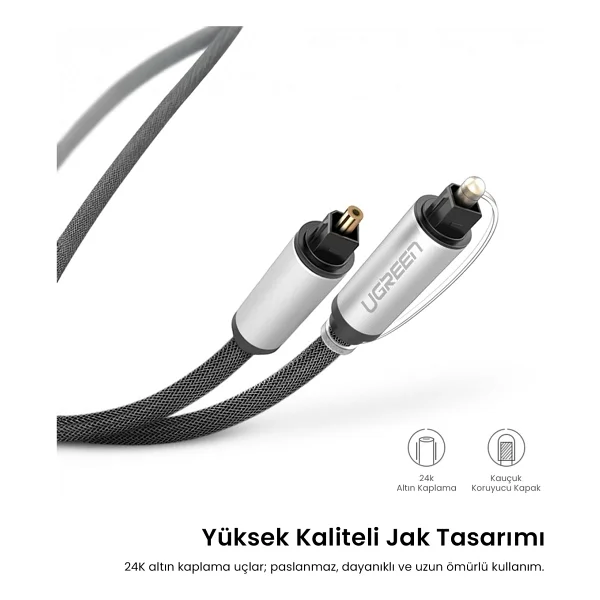 Ugreen 5.1 Dijital Toslink Optik Ses Kablosu 1.5 Metre, 10542 - Görsel 10