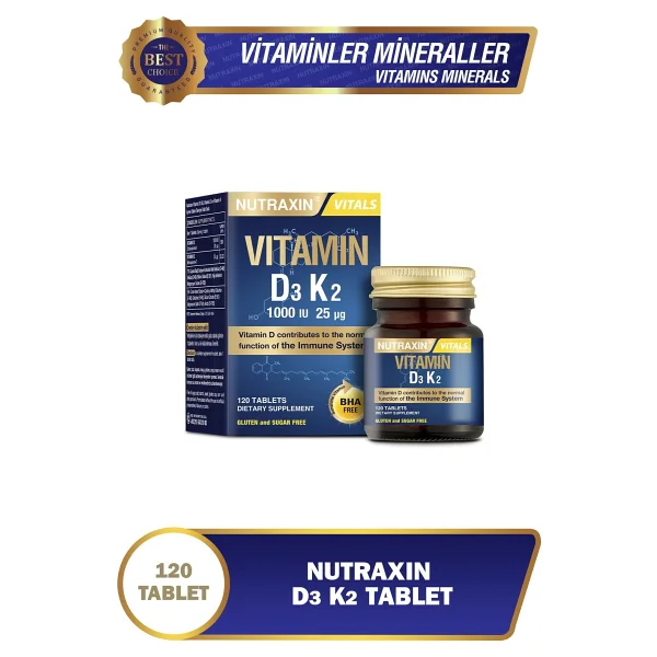 Nutraxin Vitamin D3 K2 120 Tablet 3'lü - Görsel 4