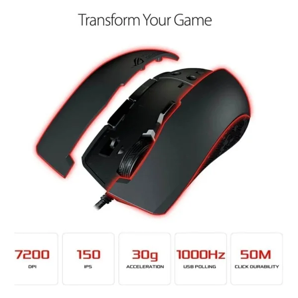 Asus P302 Rog Strix Evolve Optik Kablolu Oyuncu Mouse - Görsel 7
