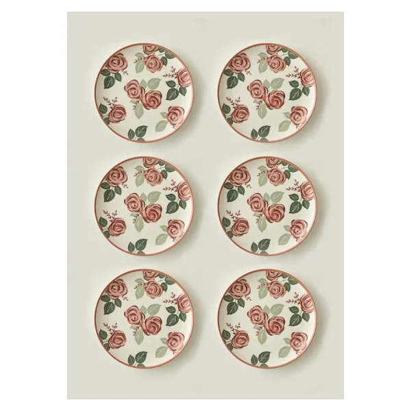 Bella Maison Rose 26 cm 6'lı Porselen Servis Tabağı - Görsel 6