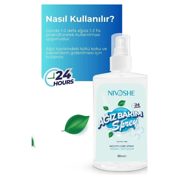 Nivoshe Premium Ağız Kokusu Önleyici Giderici Sprey Anında Koku Giderici Sprey 50 Ml - Görsel 3
