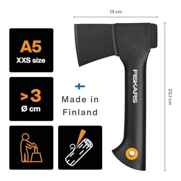 Kamp Baltası, Masif, Taşıma Çantası Ile, Yapışmaz Kaplama, Çelik Bıçak/Fiberglas Plastik Sap, Siyah, A5, Uzunluk: 26 Cm, 566 G, 1051084 - Görsel 2