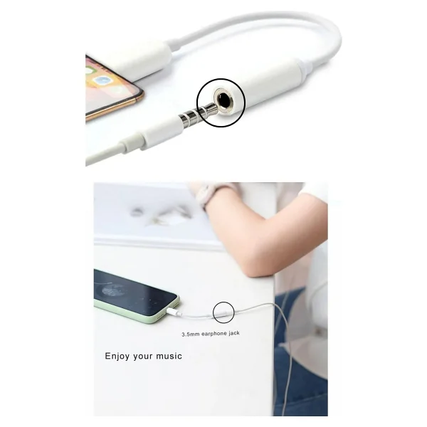 iPhone Uyumlu Kablolu Kulaklık Çevirici Adaptör Lightning To Headphone Jack Dönüştürücü - Görsel 4