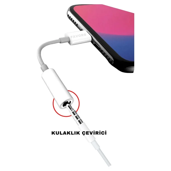 iPhone Uyumlu Kablolu Kulaklık Çevirici Adaptör Lightning To Headphone Jack Dönüştürücü - Görsel 5