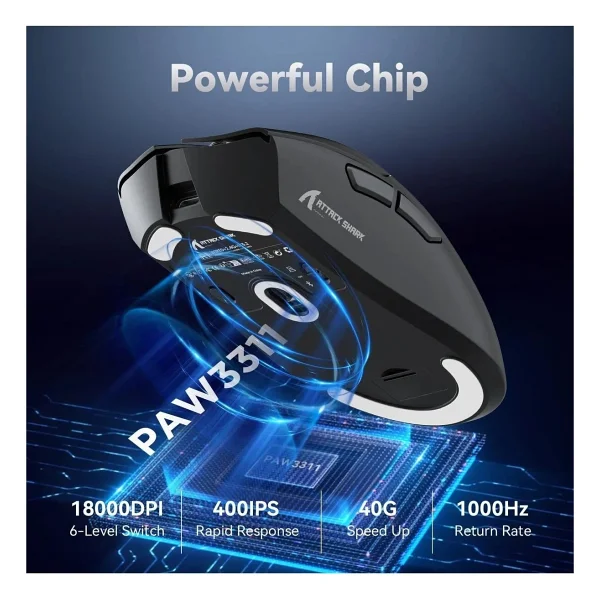 Attack Shark R1 Superlight Siyah Optik Kablolu/Kablosuz Oyuncu Mouse - Görsel 8