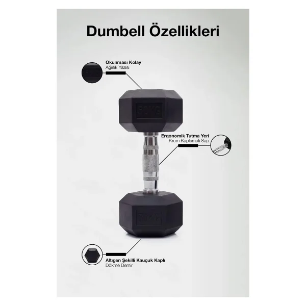 Proforce Çelik 50 Kg Tekli Dambıl - Görsel 3