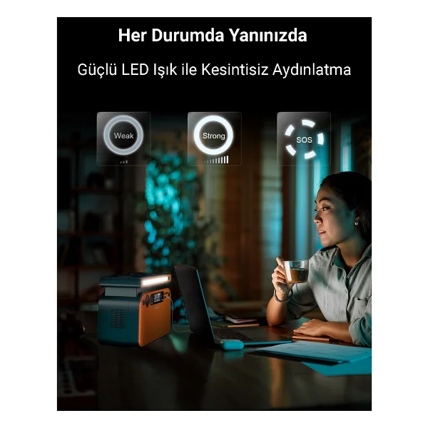 Cepini Gt500 500w Taşınabilir Güç İstasyonu 518wh Lifepo4 Pil 3500 Şarj Döngüsü İle Uzun Süreli Kullanım - Görsel 8