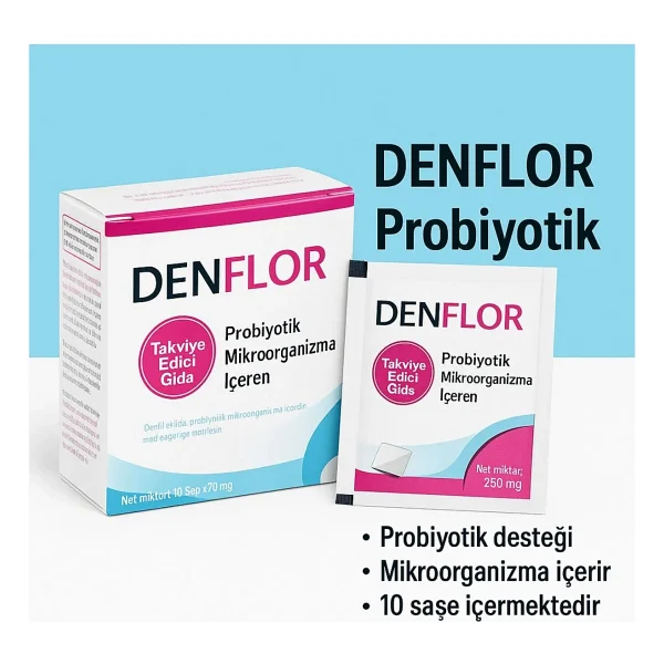 Denflor Probiyotik 10 Şase - 5'li Paket Yetişkinler İçin Tutti Frutti Aromalı Takviye Edici Gıda - Görsel 2