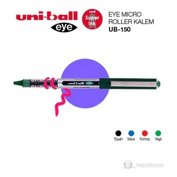 Uni-Ball Ub-150 Eye Micro 0.5 Mm Siyah Roller Kalem - Görsel 7