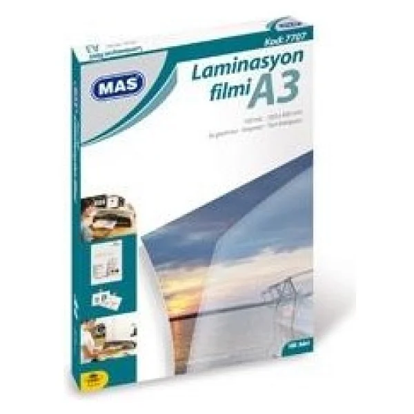 Mas 7707 A3 125 Micron 100'lü Laminasyon Filmi - Görsel 3