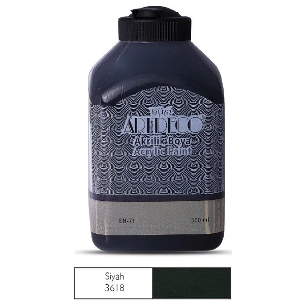 Artdeco 500 Ml 3618 Siyah Akrilik Boya - Görsel 4