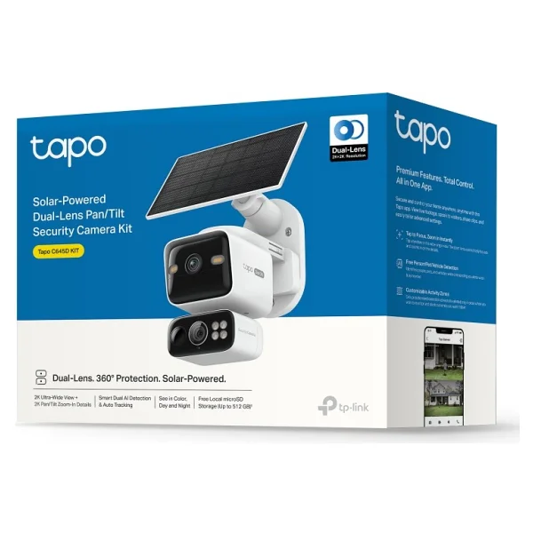 Tp-Link Tapo C645d Kıt 3 Mp 2k 360 Derece Güneş Enerjili Gece Görüşlü Ip Wi-Fi Güvenlik Kamerası - Görsel 4