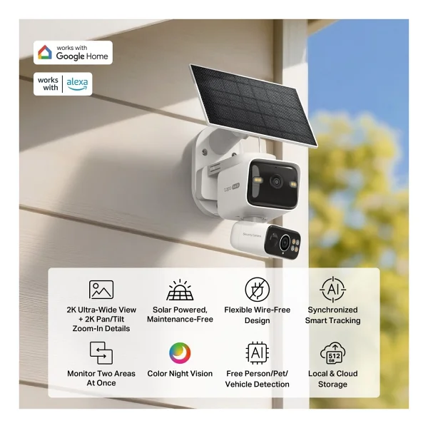 Tp-Link Tapo C645d Kıt 3 Mp 2k 360 Derece Güneş Enerjili Gece Görüşlü Ip Wi-Fi Güvenlik Kamerası - Görsel 5