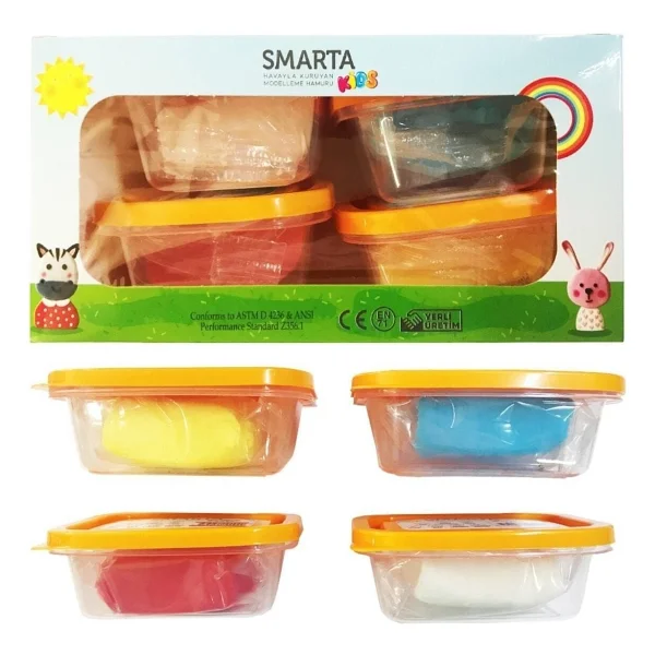Smarta Akıllı Model Hamuru (Modelleme Hamuru) Sanat Kili Kids Okul Seti (4'lü) Bkms 4 X 70 Gram 30000048 - Görsel 10