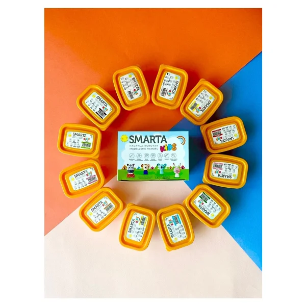 Smarta Akıllı Model Hamuru (Modelleme Hamuru) Sanat Kili Kids Okul Seti (4'lü) Bkms 4 X 70 Gram 30000048 - Görsel 3