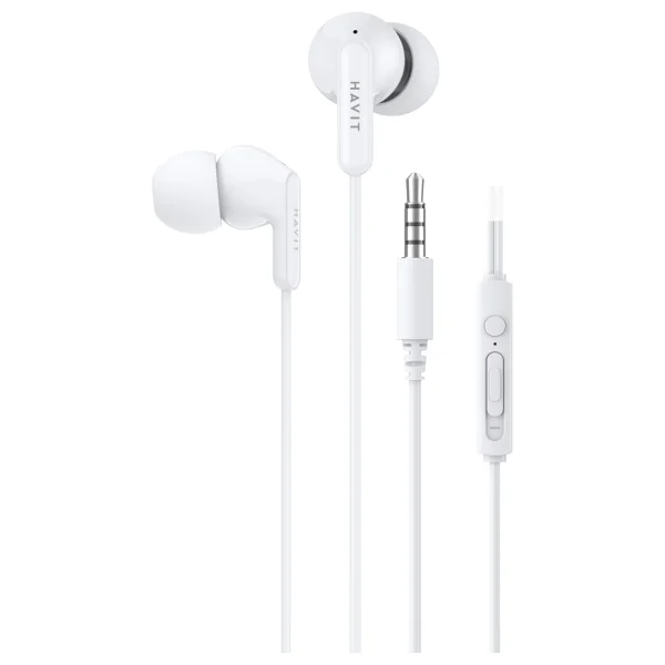 Havit E335p Kulak İçi Kablolu Mikrofonlu Kulaklık 3.5mm Jack 1.2m Kablo - Beyaz - Görsel 7