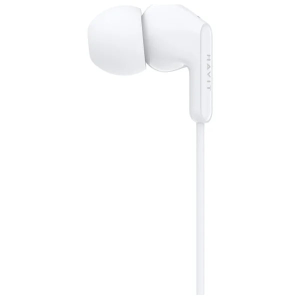 Havit E335p Kulak İçi Kablolu Mikrofonlu Kulaklık 3.5mm Jack 1.2m Kablo - Beyaz - Görsel 2