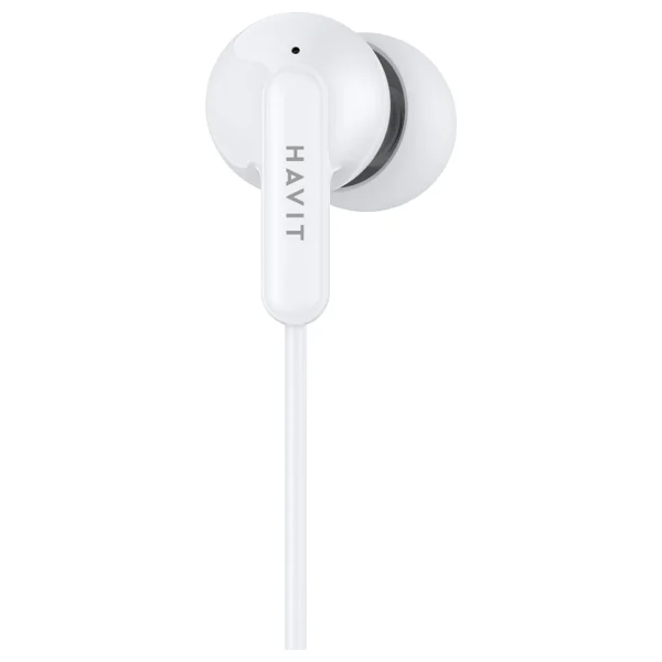 Havit E335p Kulak İçi Kablolu Mikrofonlu Kulaklık 3.5mm Jack 1.2m Kablo - Beyaz - Görsel 3