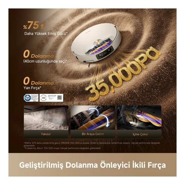 Dreame X60 Ultra Complete Çöp İstasyonlu Akıllı Robot Süpürge - Görsel 3