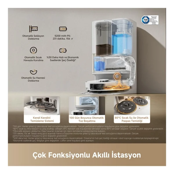 Dreame L50 Ultra Ce Çöp İstasyonlu Akıllı Robot Süpürge - Görsel 8
