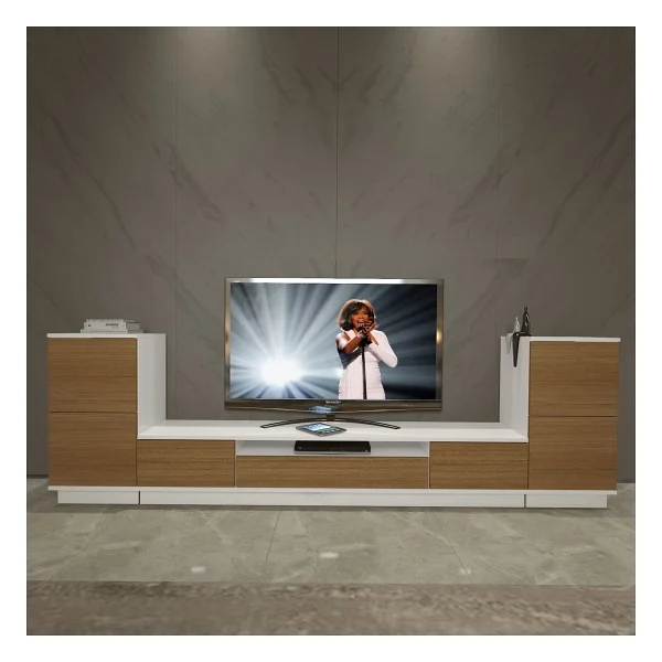 Decoraktiv Trendstyle On2s Mdf TV Ünitesi TV Sehpası Beyaz - Ceviz - Görsel 2