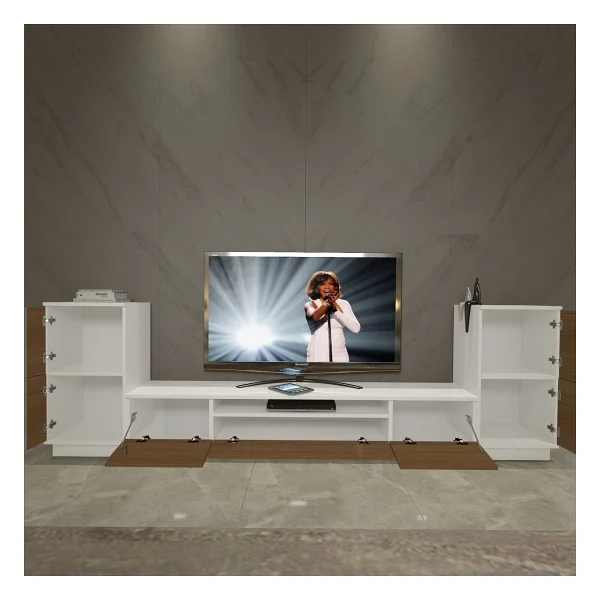 Decoraktiv Trendstyle On2s Mdf TV Ünitesi TV Sehpası Beyaz - Ceviz - Görsel 3