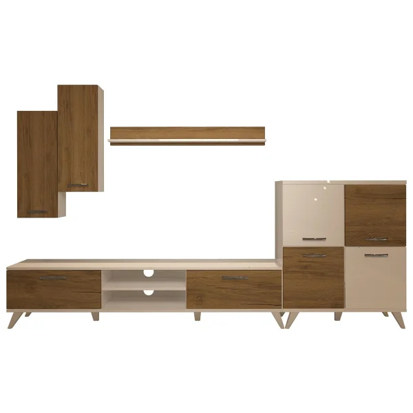 Decoraktiv Eko 6 Mdf DVD Retro TV Ünitesi TV Sehpası Pera - Beyaz - Görsel 4