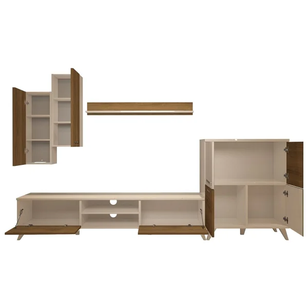 Decoraktiv Eko 6 Mdf DVD Retro TV Ünitesi TV Sehpası Pera - Beyaz - Görsel 5