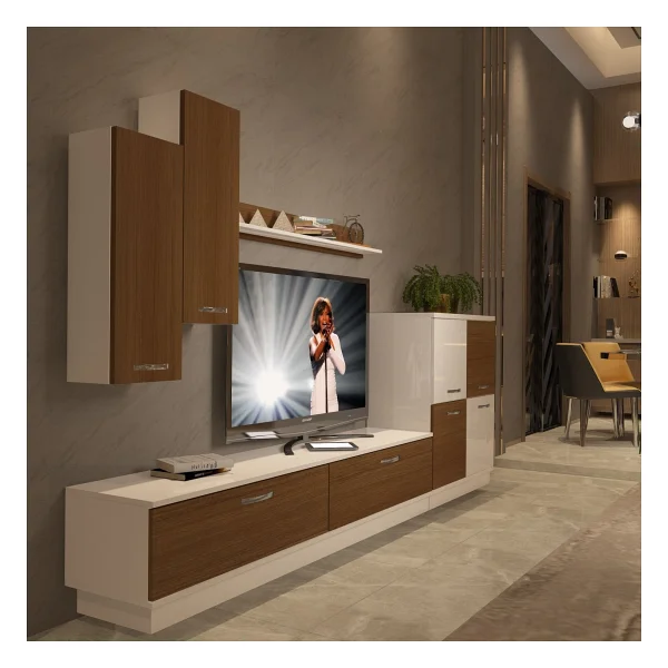 Decoraktiv Eko 6b Slm DVD TV Ünitesi TV Sehpası Ceviz - Beyaz - Görsel 8