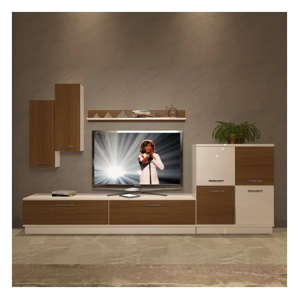 Decoraktiv Eko 6b Slm DVD TV Ünitesi TV Sehpası Ceviz - Beyaz - Görsel 2