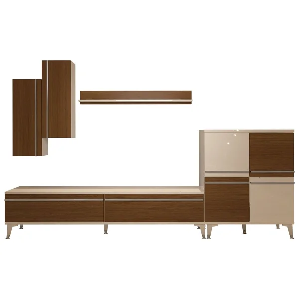 Decoraktiv Eko 6 Mdf Std Silver TV Ünitesi TV Sehpası Beyaz - Ceviz - Görsel 4