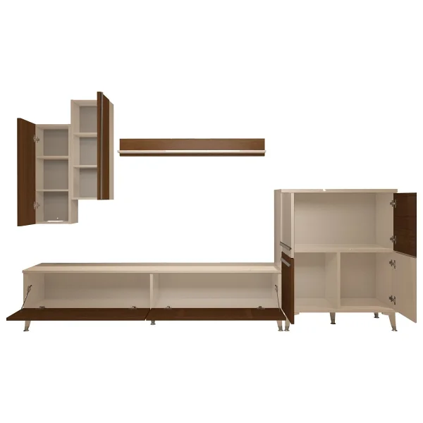 Decoraktiv Eko 6 Mdf Std Silver TV Ünitesi TV Sehpası Beyaz - Ceviz - Görsel 5