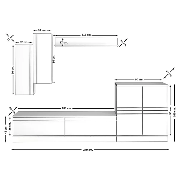 Decoraktiv Eko 6b Mdf Std TV Ünitesi TV Sehpası Beyaz - Ceviz - Görsel 6