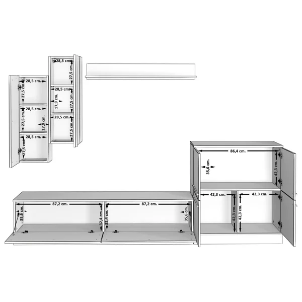 Decoraktiv Eko 6b Mdf Std TV Ünitesi TV Sehpası Beyaz - Ceviz - Görsel 7