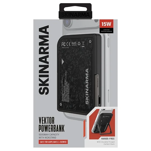 Skinarma Vektor Siyah 5000 mAh Hızlı Şarj Magsafe Powerbank - Görsel 5