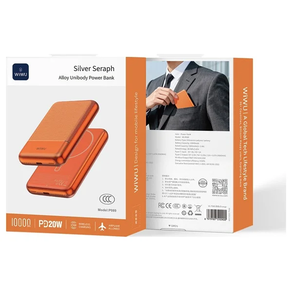 Wiwu Wi-P089 Turuncu 10000 mAh Hızlı Şarj Magsafe Powerbank - Görsel 5