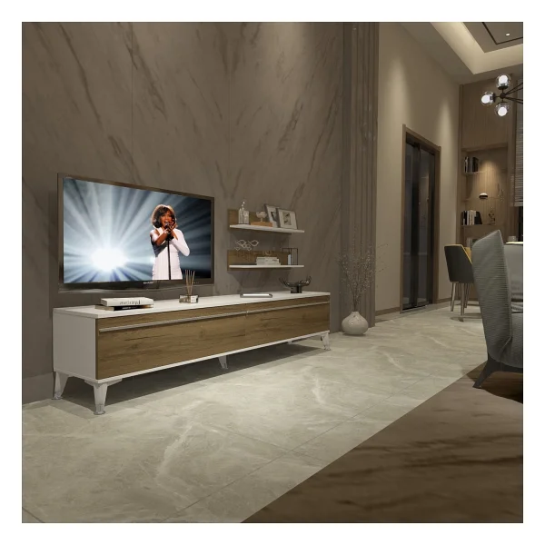 Decoraktiv Eko 4 Mdf Std Silver TV Ünitesi - Görsel 8