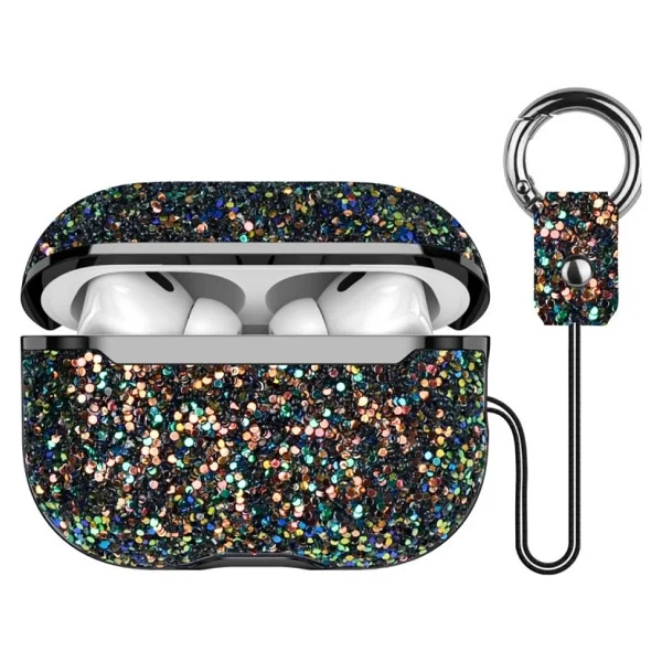 Onegif AirPods Pro 2 (2.Nesil) Bright Simli AirPods Kapak (Siyah) - Görsel 7