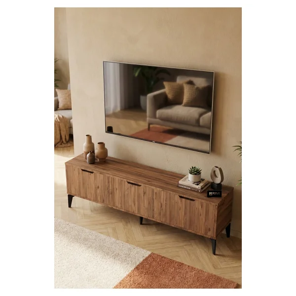 Goldfalez TV Sehpası 160 Cm TV Ünitesi Kapaklı Modern Şık Minimal Salon Konsolu Royal 5090 Atlantik - Görsel 2