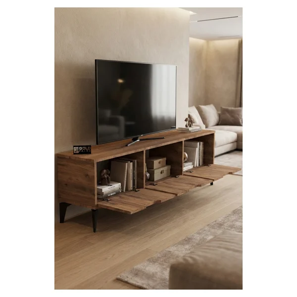 Goldfalez TV Sehpası 160 Cm TV Ünitesi Kapaklı Modern Şık Minimal Salon Konsolu Royal 5090 Atlantik - Görsel 6