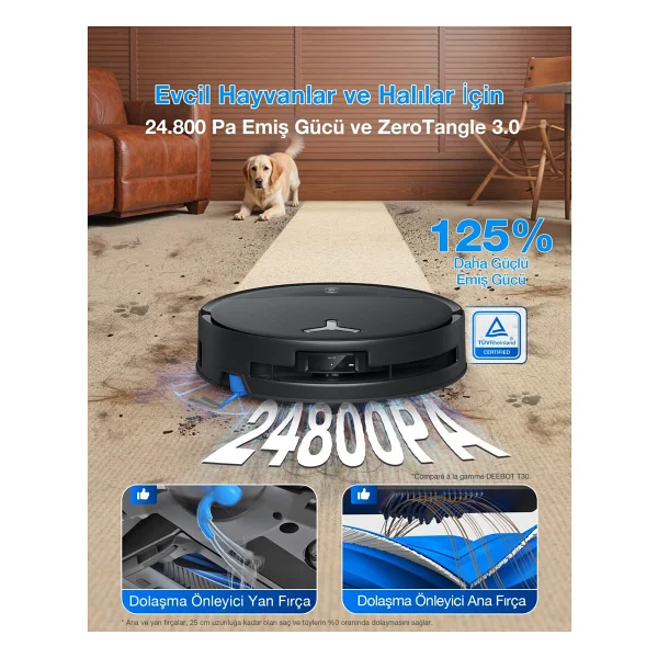 Ecovacs Deebot T80s Omni Çöp İstasyonlu Akıllı Robot Süpürge - Görsel 3