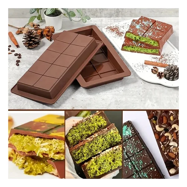 Meşhur Dubai Çikolatası Kalıbı - Büyük Tablet Çikolata Mum Kek Kalıbı Pasta Kalıbı - Görsel 2