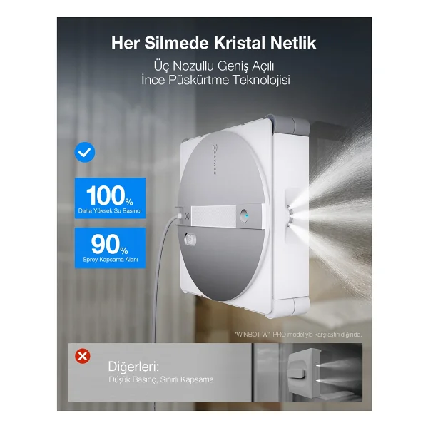 Ecovacs Winbot W3 Omni Cam Silme Robotu - Görsel 10