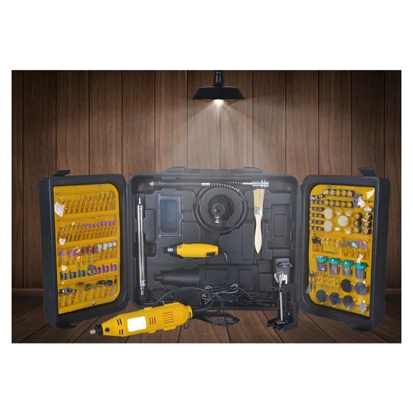 Stilmax Alman Style 405 Parça Devir Ayarlı Gravür Oyma Makinesi Dremel Taşlama Zımpara Seti 450w - Görsel 5