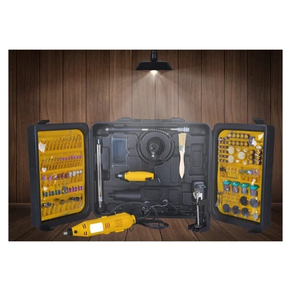 Stilmax Alman Style 405 Parça Devir Ayarlı Gravür Oyma Makinesi Dremel Taşlama Zımpara Seti 450w - Görsel 6
