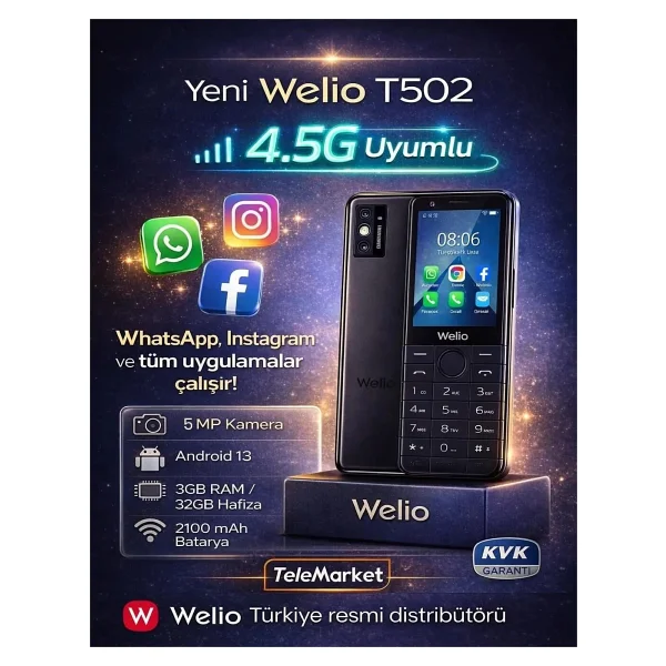 Welio Wkey T502 32 GB Tuşlu Telefon - Görsel 6