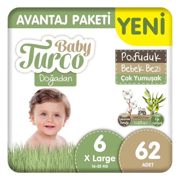Baby Turco Doğadan Pofuduk 5 Numara Junior 78'li Bebek Bezi - Görsel 9