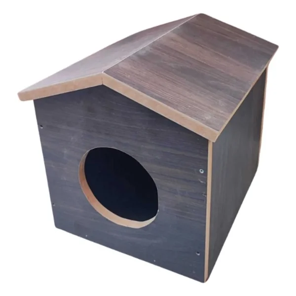 Catmozz Dış Mekan Yağmura Soğuğa Dayanıklı Çatılı Kedi Evi 40x35x30 Cm Sokak Hayvanları İçin - Görsel 2