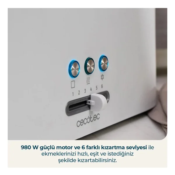 Cecotec Toast Taste 9000 Double White 1000 W Ekmek Kızartma Makinesi - Görsel 3